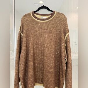 Zara Two-Tone Brown and Cream Sweater